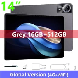 Global Version 14 Inch Tablet PC Big Screen 1920x1200 IPS 16+512GB Tablet 14" Android 15 4G LTE Game Study PAD 12000mAH Battery