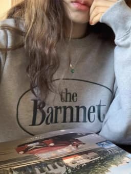 Bermat Embroidered Letter Sweatshirt round Neck Unisex Couples Street Style Cotton Long Sleeve Warmth Comfortable Autumn Wint...