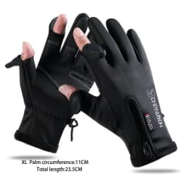 Winter Fishing Gloves 2 Finger Flip Waterproof Windproof Cycling Angling Gloves Warm Protection Fish Angling Gloves