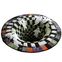 For Halloween Rug Optical-Illusion Rug Carpet Entrance Door Mat Home Decor Living Room Non-Slip Felt Carpet Halloween Present