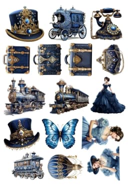 16pcs Cute Self-made Retro Victorian Steampunk Girl Stickers Scrapbooking Decorative DIY Craft Photo Albums Journaling