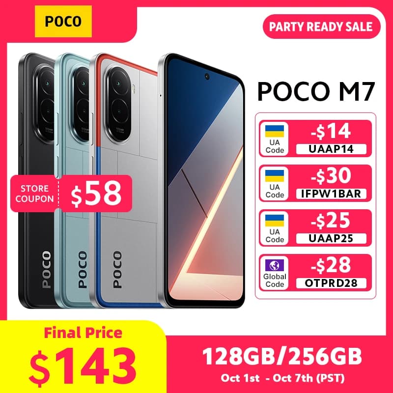 Newest POCO M7 Global Version Mobile Phone Powerful Snapdragon 685 7000mAh battery Immersive 6.9" FHD+ Display NFC 33W