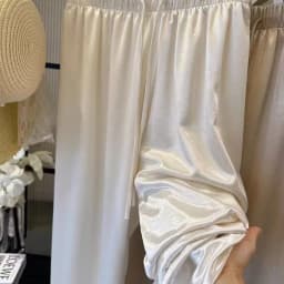 Elegant Acetate Satin Wide Leg Pants Women's Summer New High Waist Elastic Texture Drape Casual Straight Long Trousers