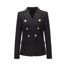 High-end Classic Women's Blazer Double Row Metal Buttons Women's Sports Top Coat Short Formal Work Clothes Women Office Clothing