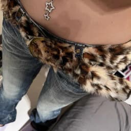 Leopard Print Fur Belts Chic Warm Hip hop Adjustable Accessorie Y2K Aesthetic 2000s Jeans Belt punk Personalized Grunge Belt