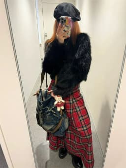 French Retro Red Plaid A-Line Long Skirt for Women High Waist Straight Mid-Length Split Pleated Skirts Streetwear Y2k Spring