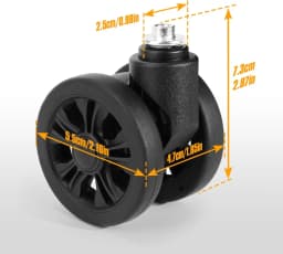 2Pcs Luggage Replacement Wheels with Brakes 55mm Wear Resistant Suitcase Replacement Wheels with Bearings Replacement Wheels