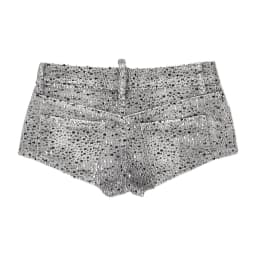 New Retro Double-sided Flashing Rhinestone Shorts for Women Y2K Harajuku Mini Denim Shorts Gothic Sexy Slim Low-waisted Shorts