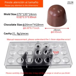 3D Polycarbonate Chocolate Molds Sphere Diamond Chocolate Bonbons Candy Bar Professional Confectionery Baking Pastry Tools