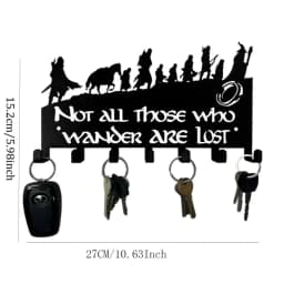 Wall Mount Key Holder Metal, Decorative Key Organizer with Hooks for Home Storage