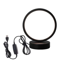 Nordic Style LED Table Lamp 5VUSB Plug Three Tone Light Circular Atmosphere Wrought Iron Design for Bedroom Study