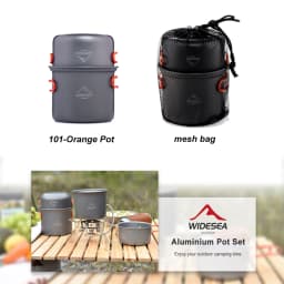 Widesea Camping Tableware Outdoor Cooking Set Camping Cookware Travel Tableware Pincin Set Hiking Cooking Utensils Cutlery