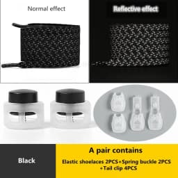 1 Pair Reflective Elastic Laces Sneakers Shoelaces for Sneakers Kids Adult Fast Without Tie Flat Rubber Bands Luminous Shoelace