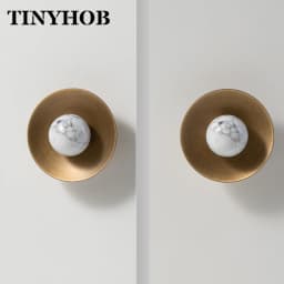 Tinyhob Vintage Antique Bronze Spotted Stone Kitchen Cabinet Furniture Handle with Base / Brass Cupboard Pull Shoe Cabinets