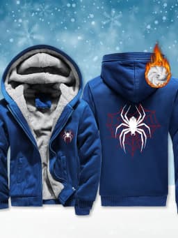 Spiders On The Spider Web Printing Men's Jacket Casual Fashion Sweatshirt Zipper Thick Clothing Winter Soft Warm Hoodies
