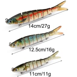 Swimbait 11g 16g 27g Multi Joint Lure Slow Sinking Bionic Segment Swimming Pesca Bass Treble Hook Carp Fishing Tackle Hard Bait