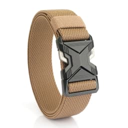 KOLBER New Silver Elastic Belt for Men Metal Buckle Quick Release 3.4cm Casual Belt Tight Woven Stretch Belt Tactical Girdle