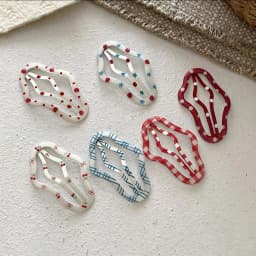 6pcs Candy Cream Color Children's Water Drop Square Hair Clips Baby Bangs Clips Hairpins Girls' Hair Accessories Clips