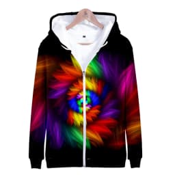 Colorful Spiral Dizzy Pattern Hoodie Men Women Optical Illusion Hoodies Sweatshirt Harajuku Tie Dye Jacket Coat Clothes