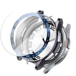 Tempered Glass+Bezel+Case For Samsung Galaxy Watch 6 Classic 43mm 47mm Cover TPU Bumper All-Around Protector Clear Screen Bezels