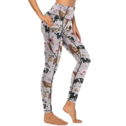 Cow Pattern Leggings Sexy Black Spots Print High Waist Yoga Pants Novelty Stretch Leggins Lady Design Running Sports Tights