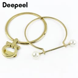 2Pcs Deepeel Metal Bag Handles Purse Frame O D Rings Handbags Replacement Chain DIY Bags Handle Handmade Hardware Accessories
