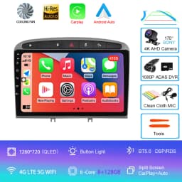 Android 16 Car Radio for Peugeot RCZ 308 SW 2007-2015 408 2012-2020 2DIN Multimedia Navigation GPS Carplay Auto Head Unit WIFI