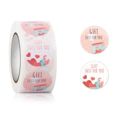 100-500pcs Free Gift Letters Labels Sticker Stationary Supplies Pink Thank You Sticker for Small Business Package Card 1 inch