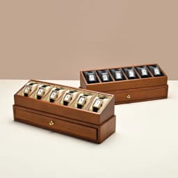 Oirlv 6 Grilds Wooden Watch Box Double-layer Jewelry Organizer Wrist Watch Display Box Dust-proof Transparent Cover Watch Case