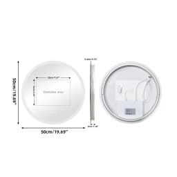 50/60/70/80CM LED Round Bathroom Mirror Anti-Fog, Dimmable, Backlit Vanity Mirror for Wall 3 Colors, Memory Function