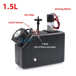 1.5L UV Ink Cartridge for UV Flatbed Printer Ink Bottle with Level Sensor Stirring Motor 1.5L Bulk CISS 1500ml White Ink Tank