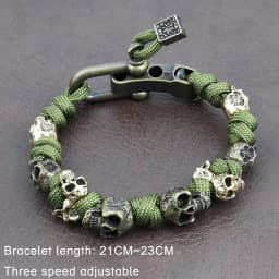 Vintage Skull Bracelet for Men Creative Adjustable Handmade Woven Bangles Punk Hip Hop Motorcycle Jewelry Accessories Wholesale