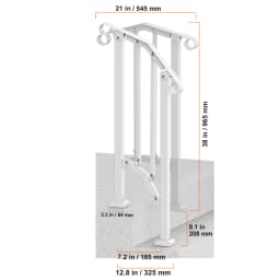 SucceBuy Handrails for Outdoor Steps Stair Hand Rail Kit Transitional Carbon Steel Railings with Installation Kit Concrete Steps