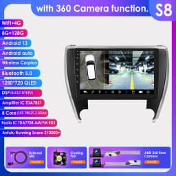 Hizpo Car Radio Player Head Unit Plug And Play For Toyota Camry 2015-2017 North America Version GPS Navigation Android Auto DSP