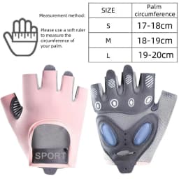 1 Pair Workout Gloves with Liquid Silicone for Women Fingerless Cycling Gloves Non-slip Men's Gym Weight Lifting Gloves