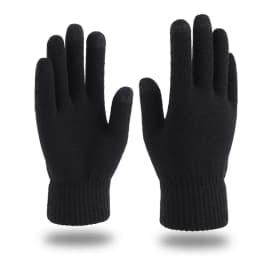 Winter Men Knitted Gloves Warm Full Fingers Touch Screen Anti-Slip Gloves for Cycling Running Driving Hiking Camping Work Mitten