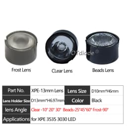 5-100pcs 3030 XPE 3535 led Lens 13mm 10 20 45 60 90 Degree Holder For 1W 3W 5W 3030 3535 XPG2 Emitter Plano Reflector Collimator