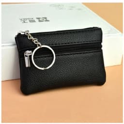 Mini PU Leather Wallet Coin Purse Key Bag Fashion Key Holder Pocket Card Storage Bag Multifunctional Zipper Coin Pouch