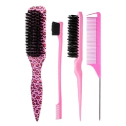 4pcs Bristle Slick Back Hair Brush for Sleek Ponytail Bun & Smoothing Hairs, Flyaways, Edge Control - Backcombing & Teasing