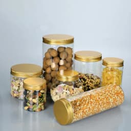 Transparent Sealing Jar With Aluminium Screw Lids Kitchen Organizer Storage Seal Tanks For Grain Tea Candy Cookie Jars