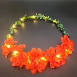 Elegant Simulation Rose Flower Wreath Headband Luminous Tiara Flower Crowns LED Light Garland Glowing Wreath Wedding