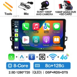 Android 16 Car Radio For Toyota Auris E150 2006 2007 2008 2009 2010 2011 2012 Multimedia Stereo Player Wireless Auto Carplay DVD