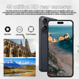K-Touch Smartphone For 17 Pro Max 7.3inch Full Screen Mobile Phones 22G+2TB Cell Phone 16+48MP 5G Dual Sim 7800mAh Battery Face ID Unlocked Android 15 Cellphones