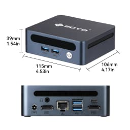 SOYO Mini PC Y5 Power Intel Core i7 8th Gen CPU 16GB DDR4 512GB SSD Windows 11 Pro Mini Desktop Computer WiFi5 BT4.2 Dual 4K Display Gigabit RJ45 LAN USB3.0 Compact Mini Host for Home Office Business Daily Work Entertainment