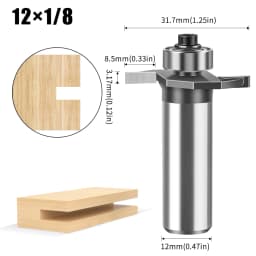 1pc 6mm 12mm Shank Ball T-cutter Woodworking Milling Router Bit Slotting Cutter 2-in-1 Slotting Crabapple Angle Milling Cutter