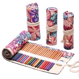 72 Holes Roll Colored Kawaii Pencil Case School Supplies Art Pen Bag Student Cute Large Pencil Cases Pen Bag Stationery
