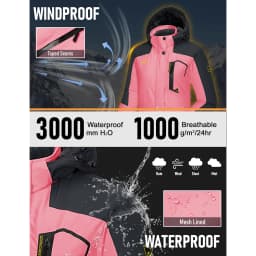 MAGCOMSEN Womens Ski Jacket Winter Warm Fleece Parka Windproof Rain Snowproof Thermal Heavy Coat Hiking Ladies Snowboard Anorak