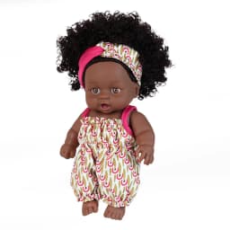 8inch 20cm American African Black Doll with Clothes Full Vinyl Body Curly Hair Doll Realistic Black Baby Doll Girl Birthday Gift
