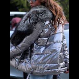 Winter Coat Women Bright Surface Large Collar Short Down Cotton Jacket Punk Style Slim