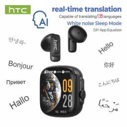 HTC NE72 TWS Open-Ear AI Translator Earbuds 135+ Languages Real-Time Translation Bluetooth 6.0 Wireless Headphones